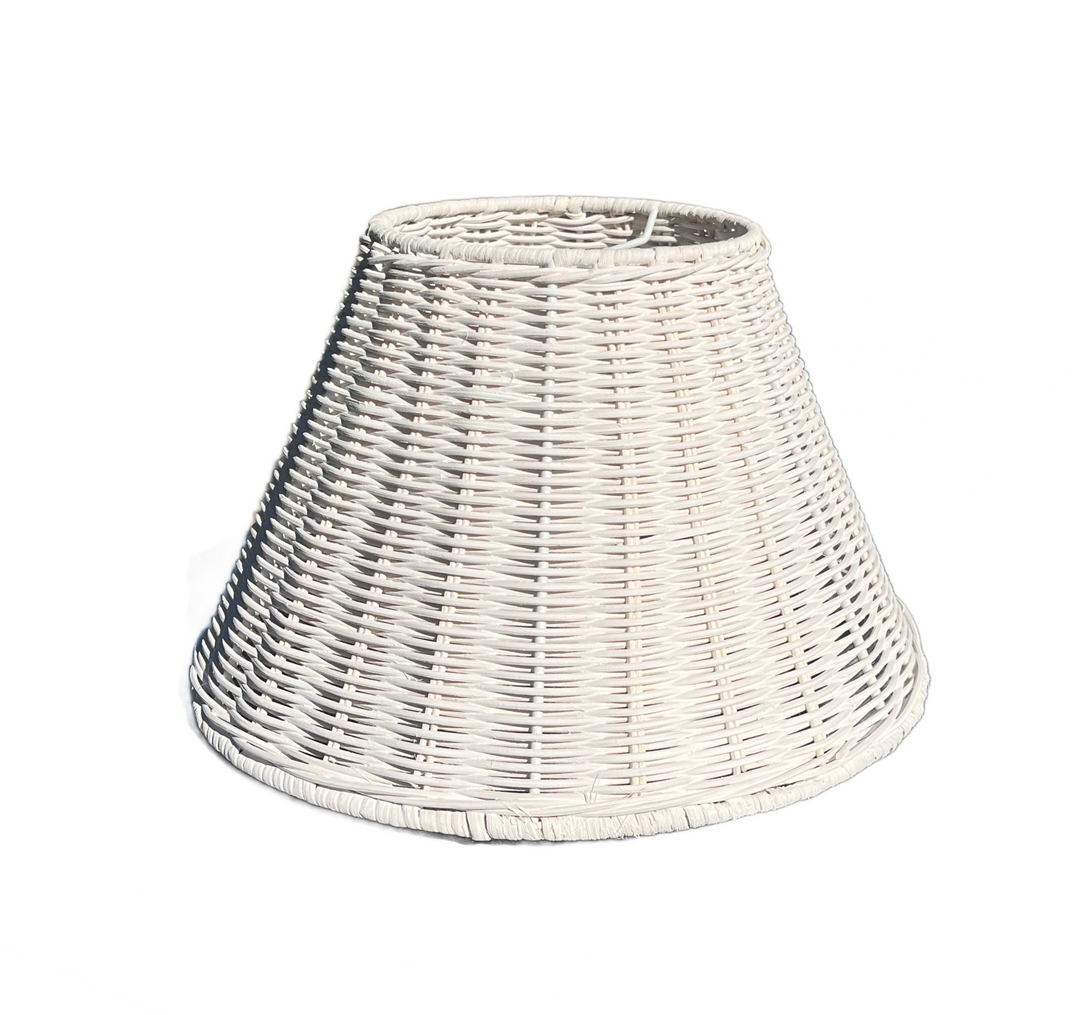 White Woven Wicker Lamp Shade