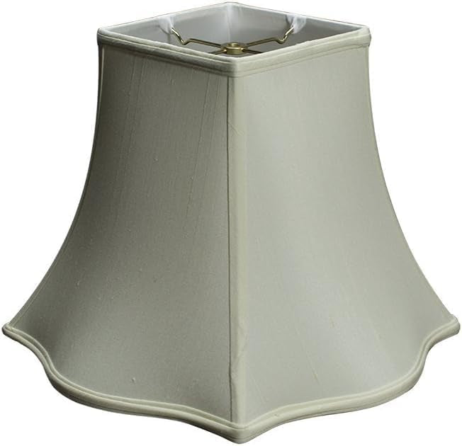 Eggshell Shantung Silk 18 Inch Square Bell Lampshade