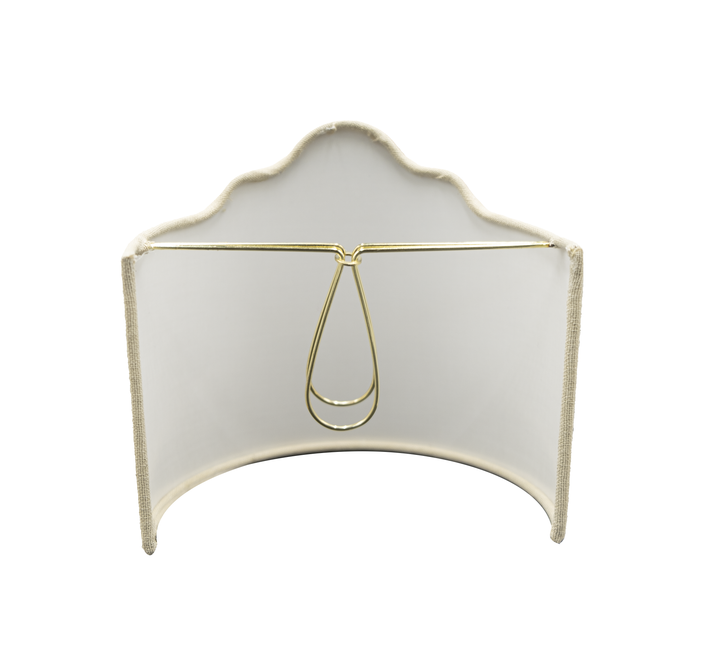 Beige Linen 6 Inch Scalloped Wall Sconce Shield Half Lamp Shade