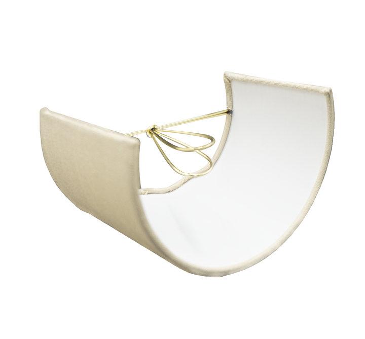 Beige Linen 6 Inch Scalloped Wall Sconce Shield Half Lamp Shade