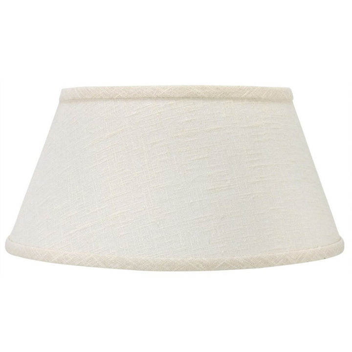 Upgradelights White Linen Shallow Oval 14 Inch Vintage Bouillotte Style Lampshade