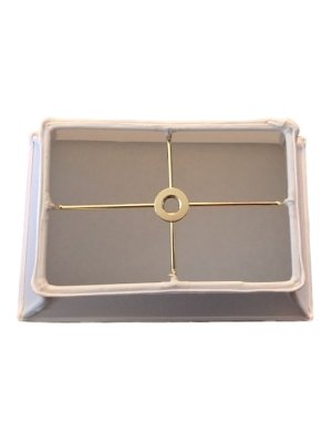 Upgradelights White Silk 14 Inch Rectangle Bell Washer Lampshade Replacement with Matching Harp and Finial