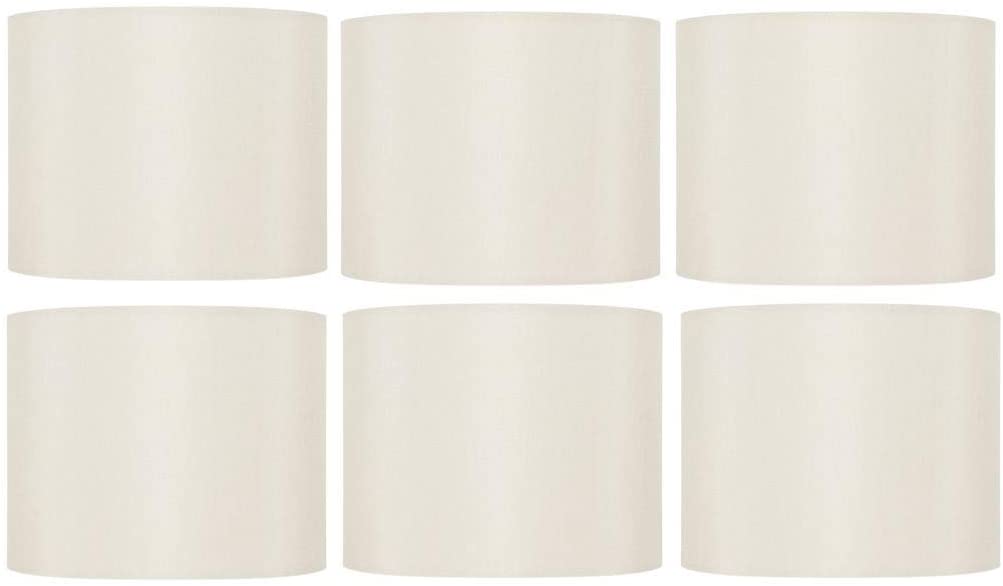 5 Inch Retro Barrel Drum Clip on Chandelier Lampshade (Set of 6) (Eggshell)