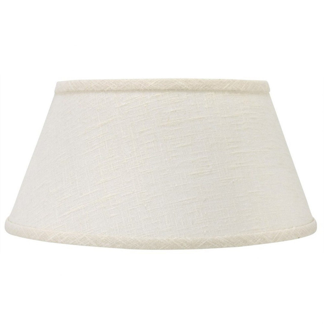 Upgradelights White Linen Shallow Oval 12 Inch Vintage Bouillotte Style Lampshade