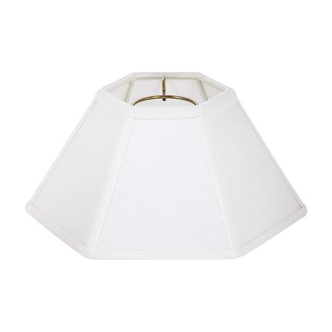 White Linen 12 Inch Hex Chimney Style Lampshade 7x12x7