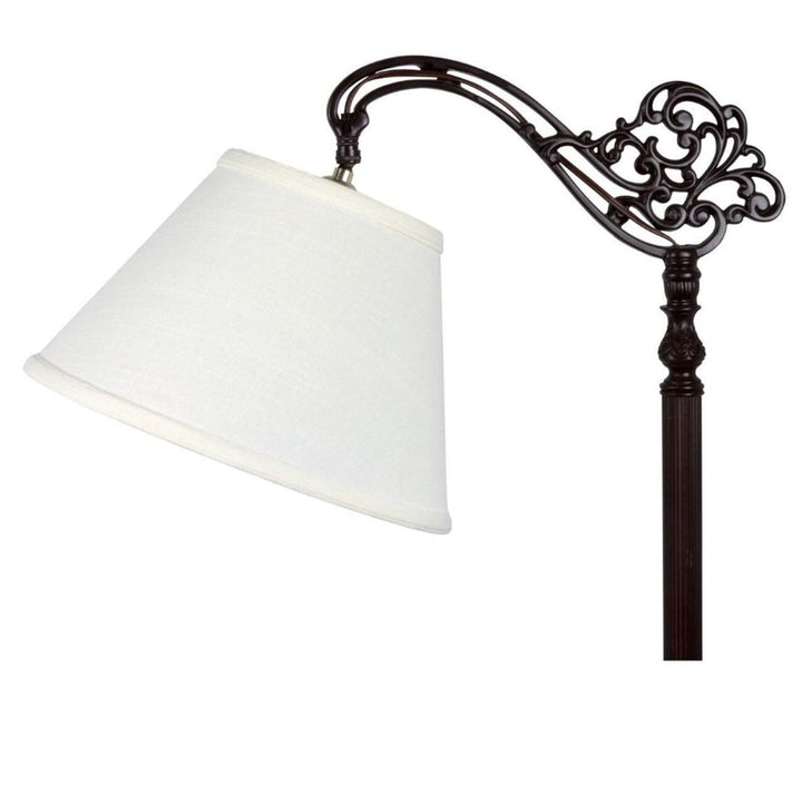 UpgradeLights White Linen 8 Inch European Drum Lampshade with Uno Fitter