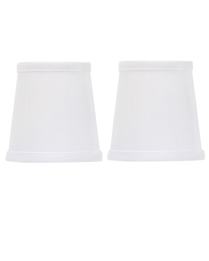 UpgradeLights White 4 Inch Set of 2 Drum Chandelier Lamp Shades Clips Onto Bulb