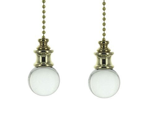 UpgradelightsÌÎå«Ì´å Pair of Crystal Orb with Brass Fan Pulls