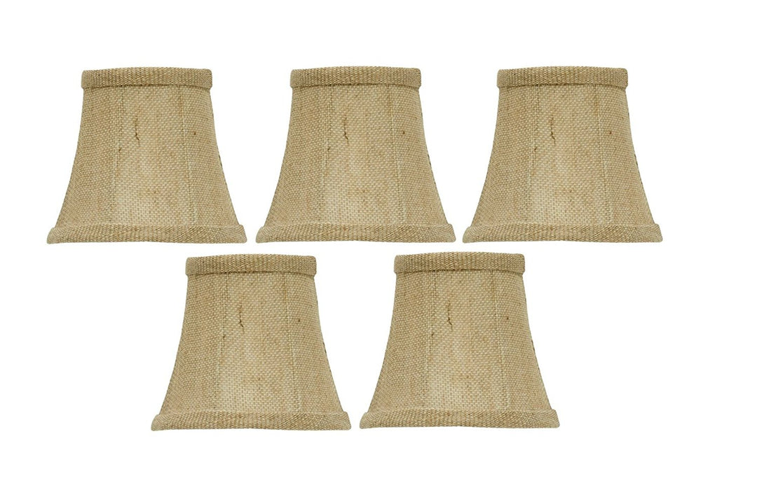 Upgradelights Set of 5 Bell Clip On 4 Inch Chandelier Lampshade Replacement (2.5 x 4 x 3.75)