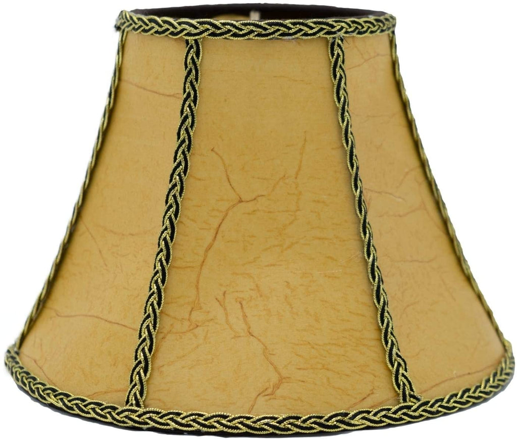 Upgradelights Aged European Parchment With Braided Black And Gold Trim