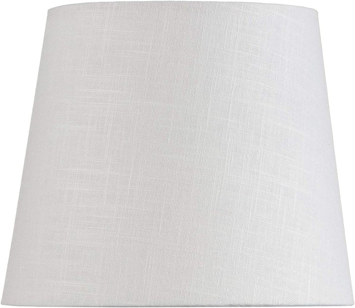 White Linen 4 Inch Clip on Retro Drum Chandelier Lampshade Set of Six