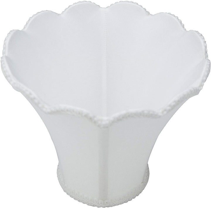 Off White Silk 8 Inch Scalloped Clip On Lamp Shade