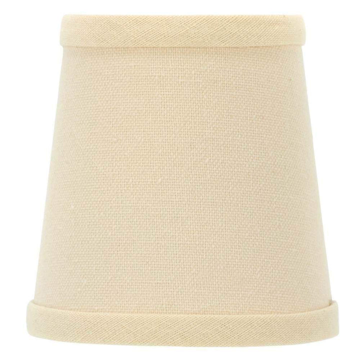 UpgradeLights Beige Linen 4 Inch Barrel Drum Clip On Chandelier Shades (Set of 6)