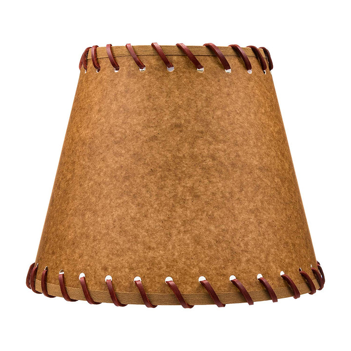 Oiled Parchment 10 Inch Empire Clip On Lamp Shade with Stitched Trim