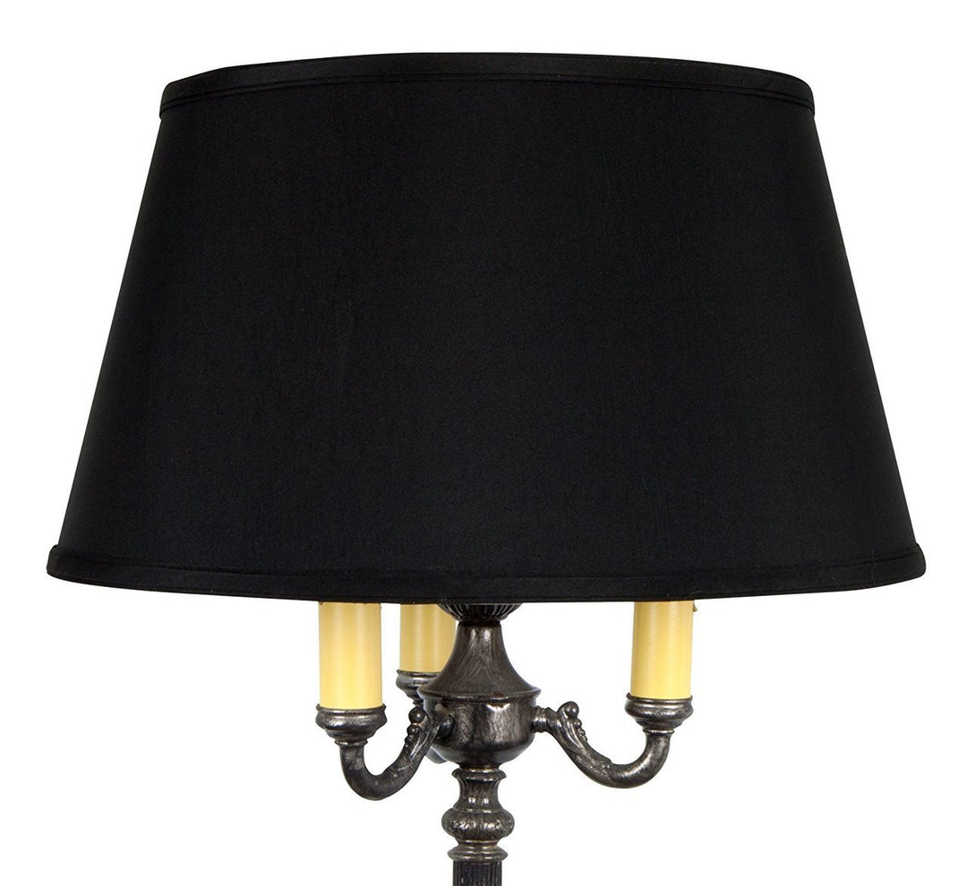 Upgradelights Black Silk 19 Inch Barrel Drum Floor Lampshade Replacement