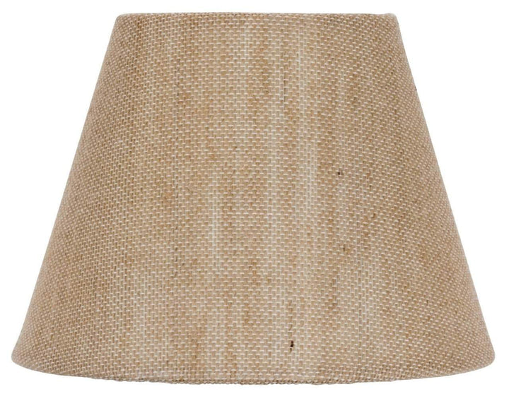 UpgradeLights European Drum Style Chandelier Lamp Shade 6 Inch Natural Burlap Clips Onto Bulb