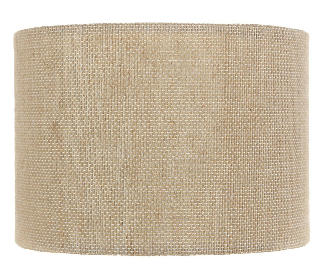 Upgradelights Beige Burlap 5 Inch Retro Barrel Drum Clip on Chandelier Lampshade
