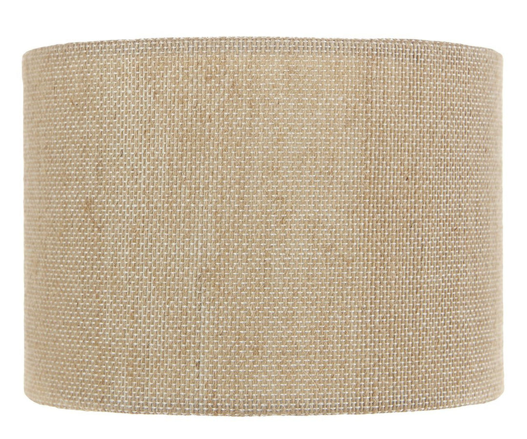 Upgradelights Beige Burlap 5 Inch Retro Barrel Drum Clip on Chandelier Lampshade