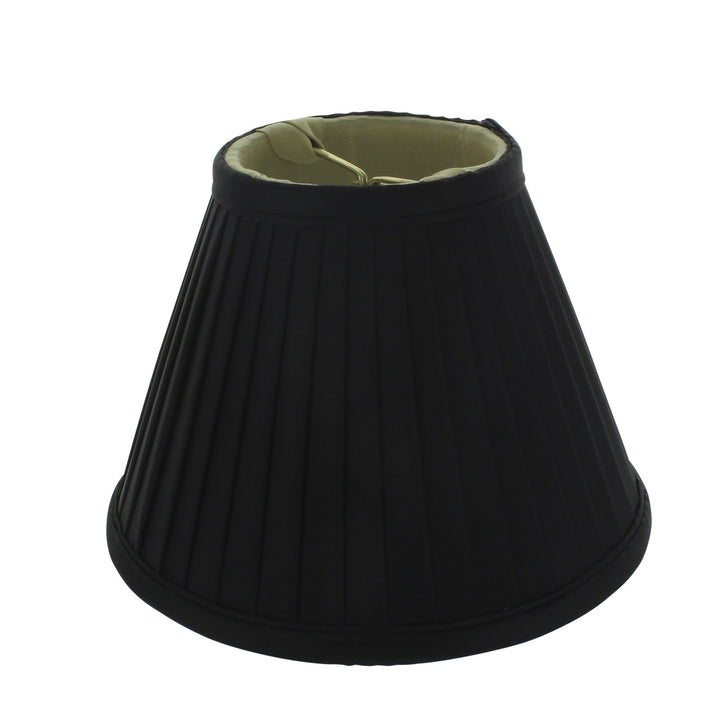 UpgradeLightsÌÎå«Ì´å Silk Side Pleat 5 Inch Black with Gold Chandelier Shade Mini Clip on