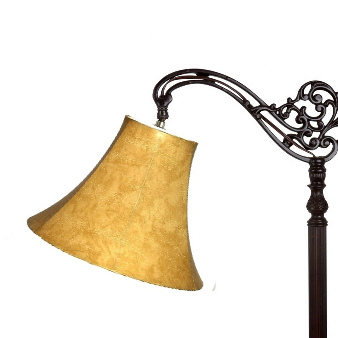 UpgradeLights Tan Leatherette 10 Inch Bell Lampshade with Uno Fitter