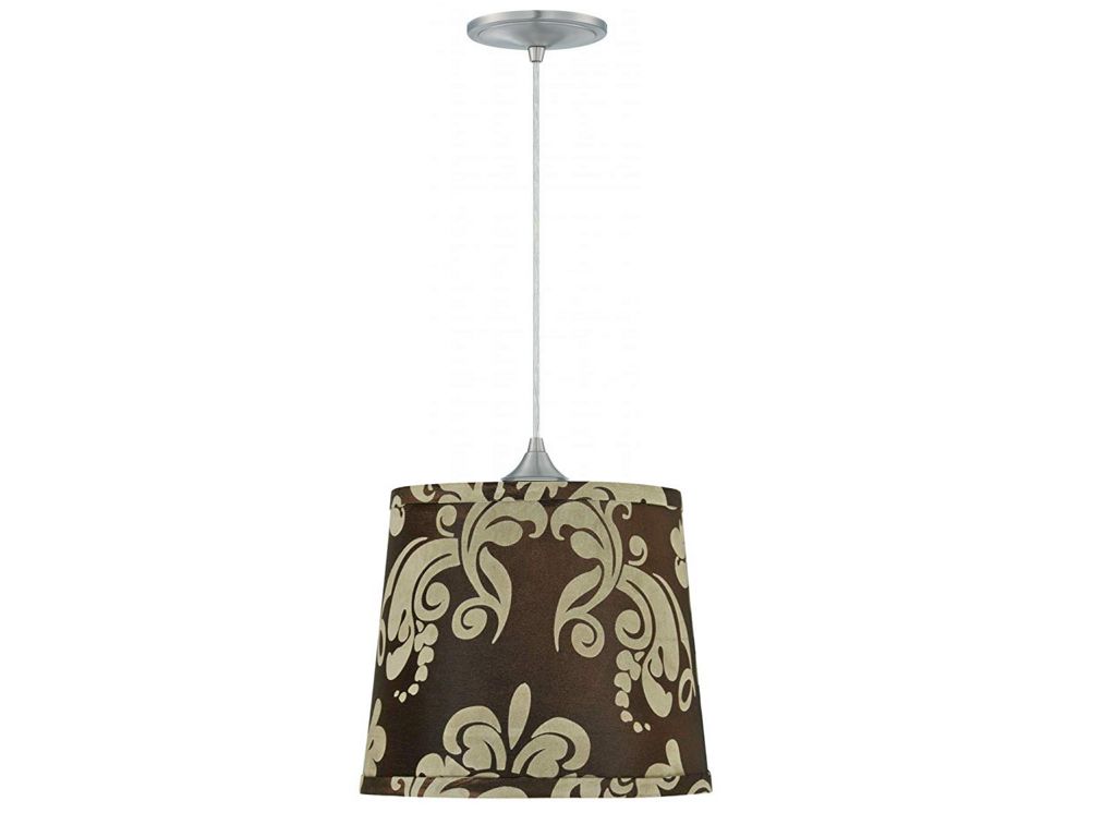 Upgradelights Brushed Nickel 8 Feet Pendant Kit with 9 inch Lamp Shade