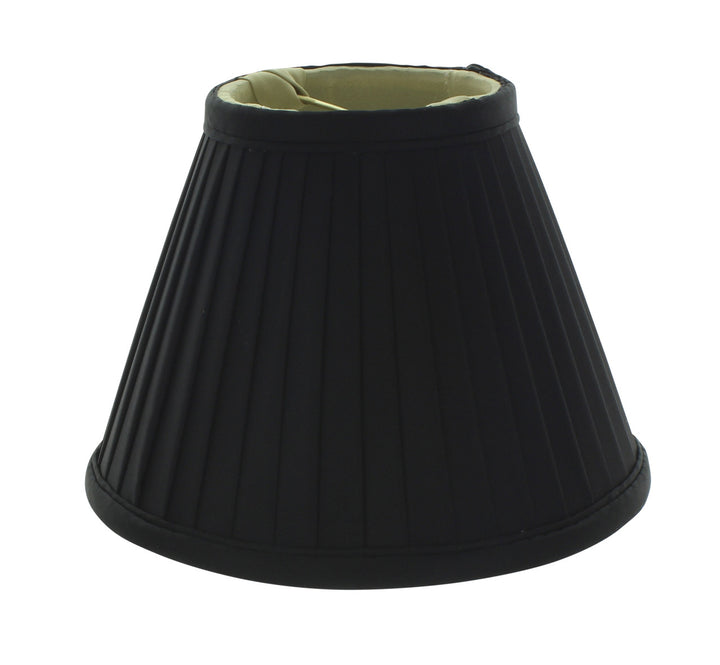 UpgradeLightsÌÎå«Ì´å Silk Side Pleat 5 Inch Black with Gold Chandelier Shade Mini Clip on