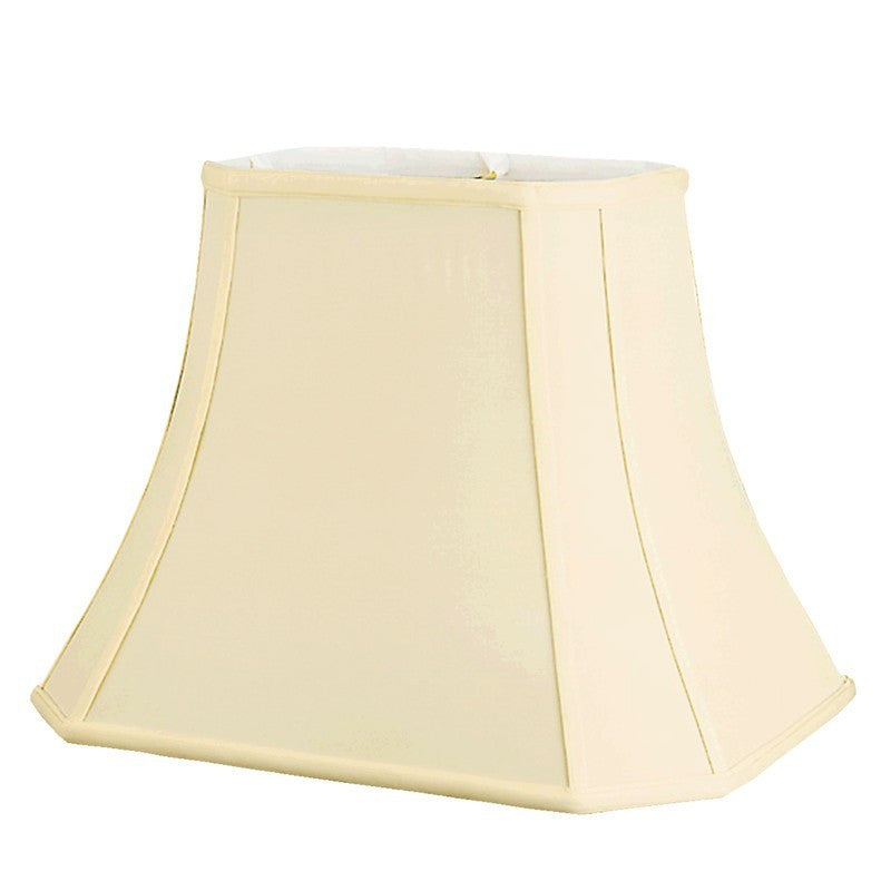UpgradeLights White Eggshell Shantung Silk (12 by 16 Inch) Rectangle Cut Corner Lamp Shade