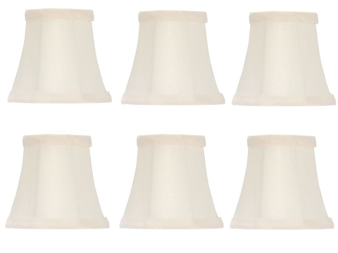 UpgradeLights White Eggshell 4 Inch Soft Bell Clip On Chandelier Lamp Shades (Set of 6)