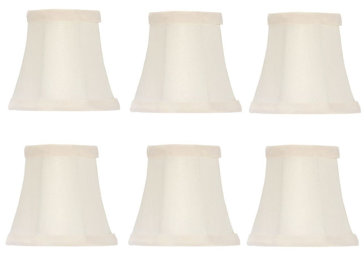 UpgradeLights Chandelier Lamp Shades Clip on 4 Inch White Silk Set of Six Clips Onto Bulb (#UI18)