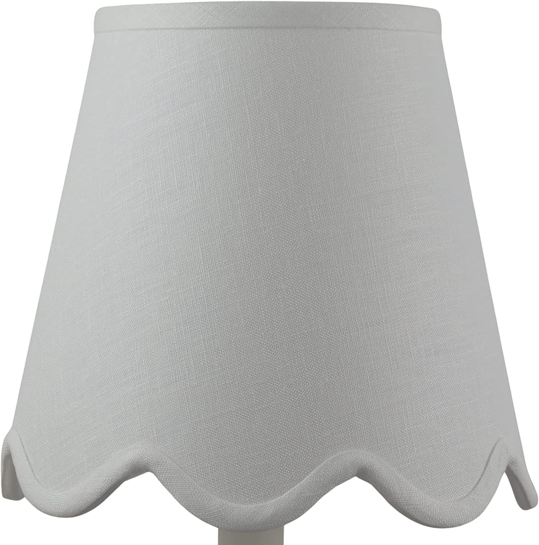 Upgradelights White Linen Scallop Floor Shade with Washer 10x18x12