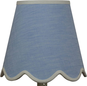 Upgradelights White Linen Scallop Floor Shade with Washer 10x18x12