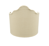 Beige Linen 6 Inch Scalloped Wall Sconce Shield Half Lamp Shade