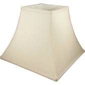 Eggshell Shantung Silk Square Bell 14 Inch Lampshade with Matching Harp and Finial