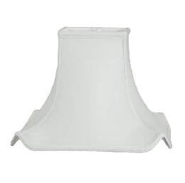 White Silk 12 Inch Rectangular Pagoda Lamp Shade with Matching Harp and Finial