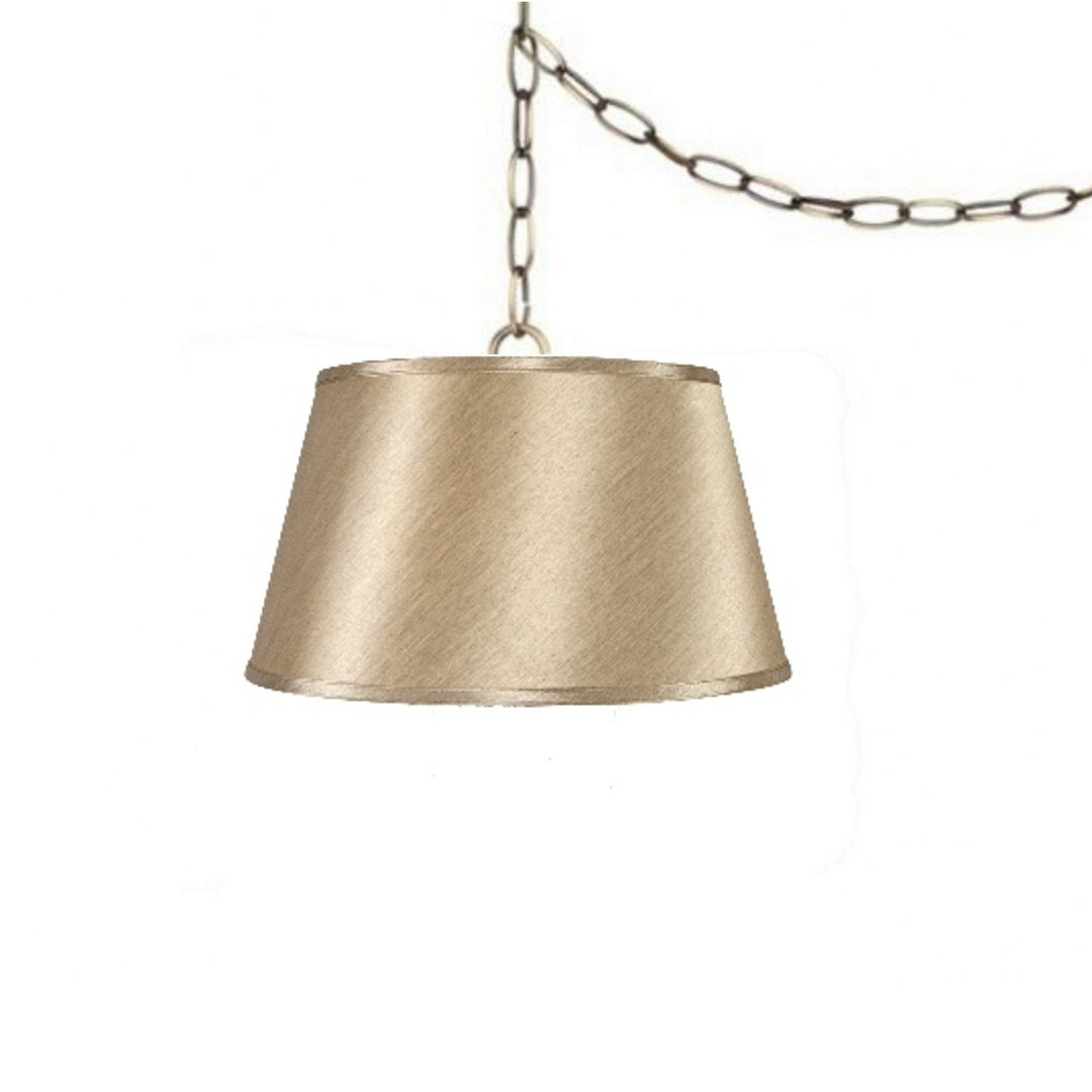 UpgradeLights Satin Sand 19 Inch Drum Portable Swag Lamp Shade