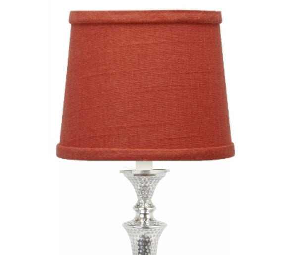 UpgradeLights Red Linen 10 Inch European Drum Lampshade with Slip Uno Fitter