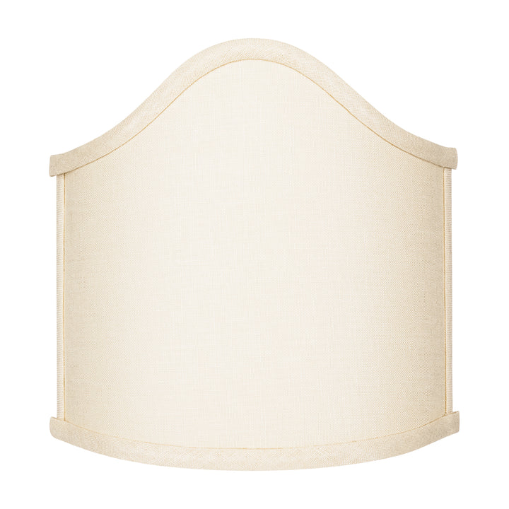 Wall Sconce Larger Shield Clip On Lamp Shade with Scalloped Design (Beige Linen)