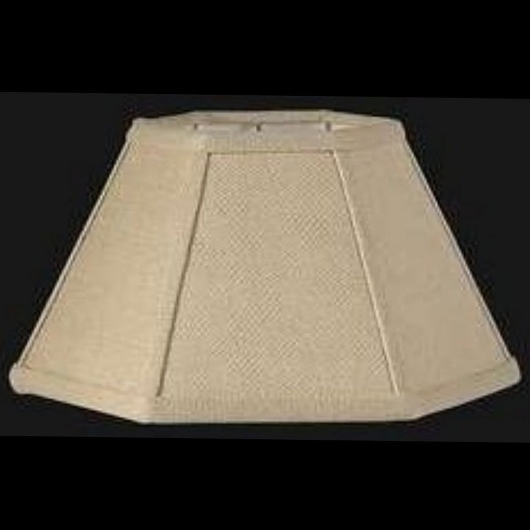 UpgradeLights Beige Linen 14 Inch Hex Shaped Chimney Style Oil Lampshade Replacement