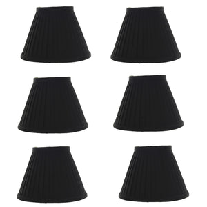 UpgradeLightsÌÎå«Ì´åÂ Silk Side Pleat 5 Inch Black with Gold Chandelier Shade Mini Clip on Set of 6