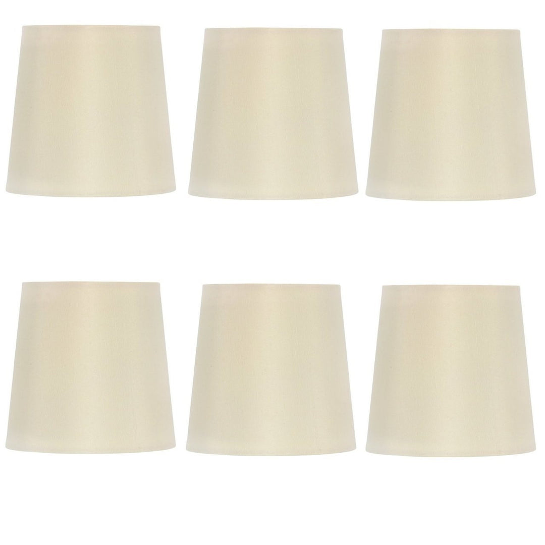 Upgradelights 4 Inch Empire Clip on Chandelier Lampshade Replacement (Set of 6) (Cream)