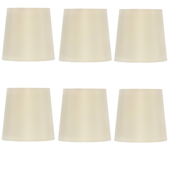 Upgradelights 4 Inch Empire Clip on Chandelier Lampshade Replacement (Set of 6) (Cream)