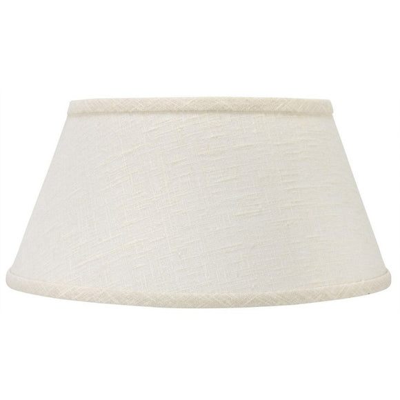 Upgradelights White Linen Shallow Oval 14 Inch Vintage Bouillotte Style Lampshade