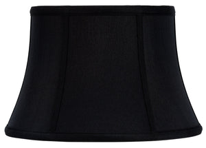 UpgradeLights 12 Inch Modified Bell Shaped Black Uno Silk Lamp Shades with Gold Lining