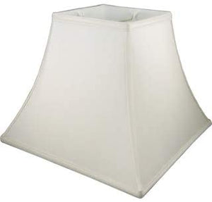 Off White Silk 10 Inch Square Bell Lampshade Replacement with Matching Harp and Finial