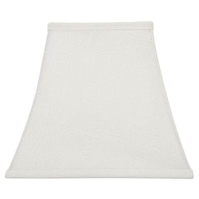 White Silk 10 Inch Square Bell Washer Lampshade with Matching Harp and Finial