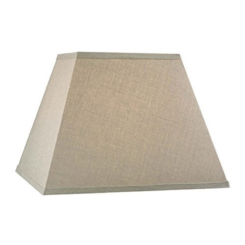 Upgradelights Beige Linen Square Mission Style 12 Inch Nickel Plated Washer Fitted Lampshade