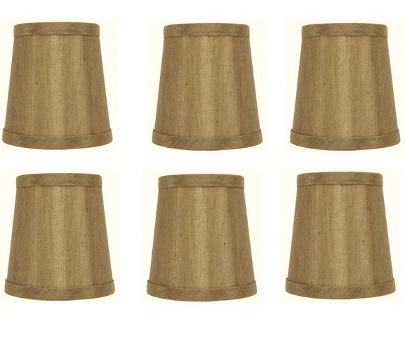 Upgradelights 4 Inch Empire Clip on Chandelier Lampshade Replacement (Set of 6) (Copper)