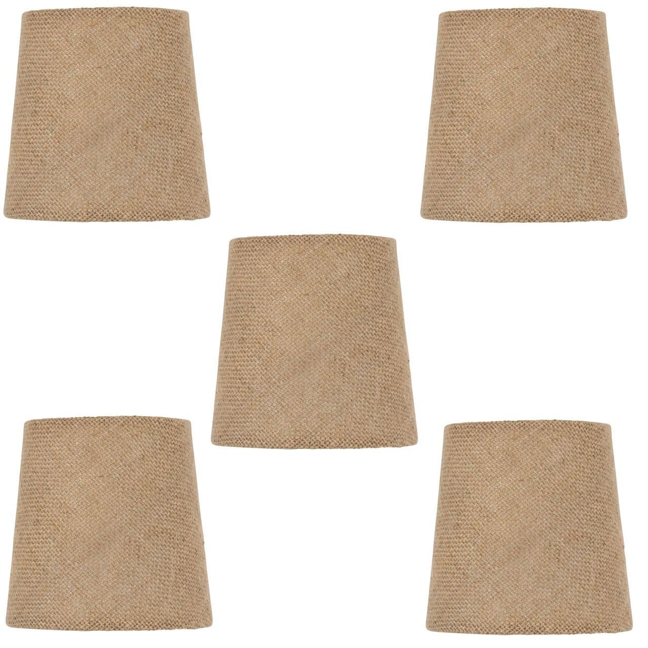 Set of 5 Rolled cheapest Edge Burlap Drum Chandelier Shades 5 Inch