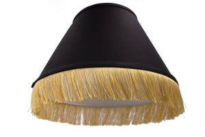 10 Inch Shantung Silk Fringe Washer Lamp Shade with Matching Harp and Finial