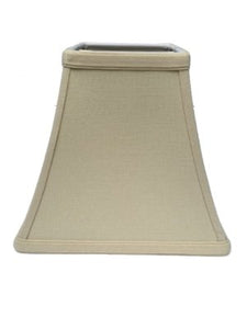 Beige Linen 10 Inch Square Bell Candle Stick Clip On Lampshade 5x10x9